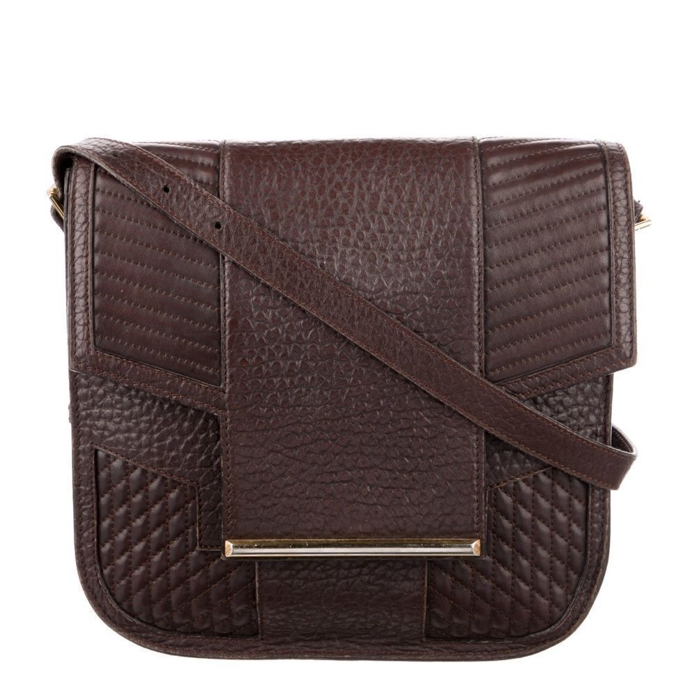 Reece‎ Hudson Grained Brown Leather Shoulder Bag